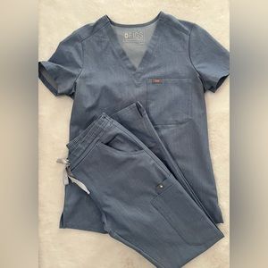 Figs Heather Indigo Scrub set